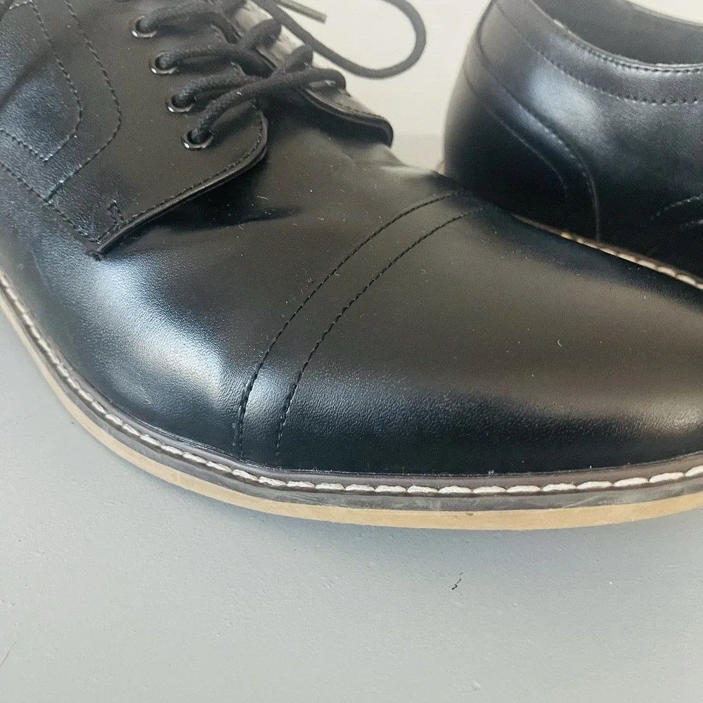 RJ Colt Ppaul Shoes Mens 13W Black Cap Toe Oxford Derby Dress Ppaul
